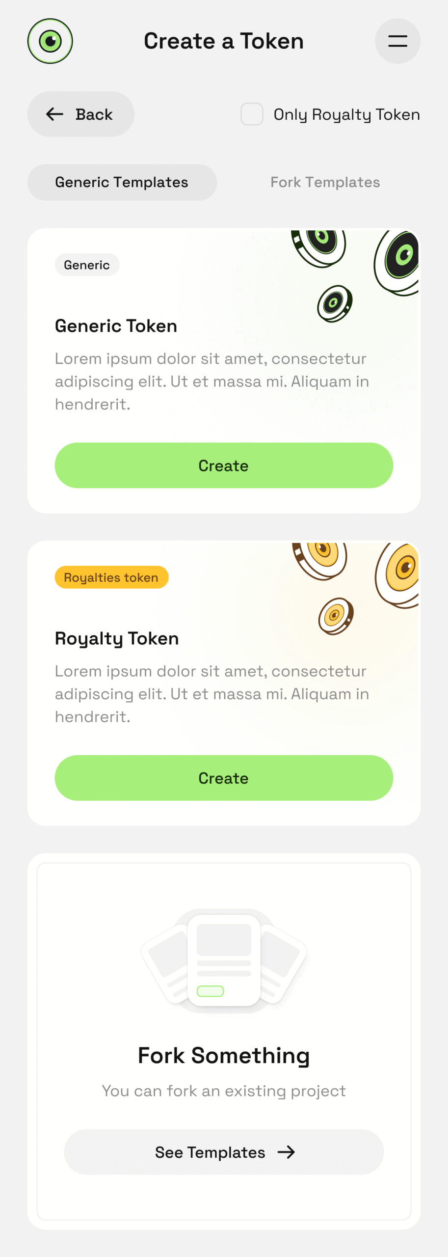Mobile - Create a Token -_ Generic Templates